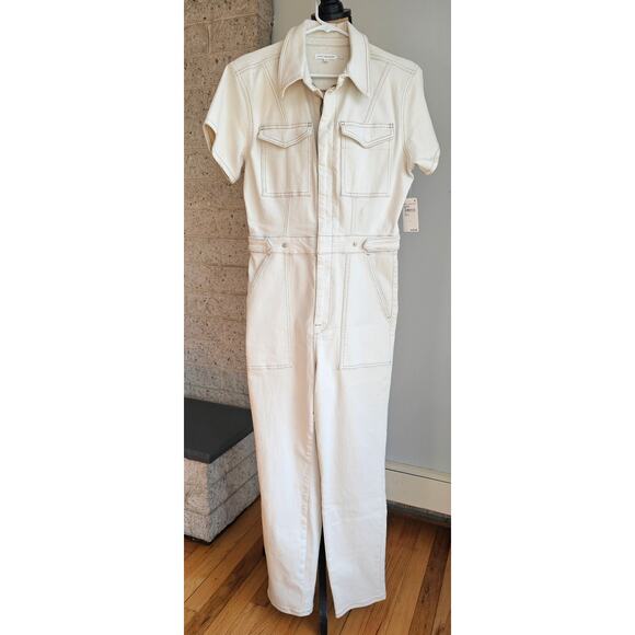 Good American Jumpsuit Fit for Success Palazzo Jumpsuit in Bone, Womens Sz 3 NEW - Picture 3 of 12